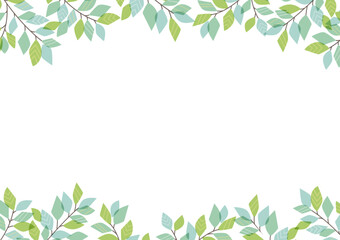simple frame with green leaves