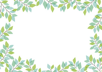 simple frame with green leaves