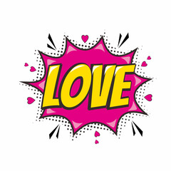 Love speech bubble text expression