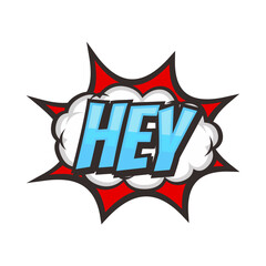 Hey speech bubble text expression