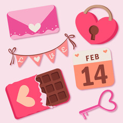 Vector happy valentine's day element collection.