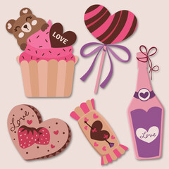 Vector happy valentine's day element collection.