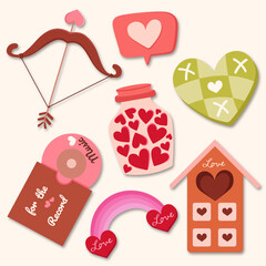 Vector happy valentine's day element collection.