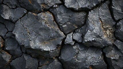 Rough and rugged surface of a volcanic rock, with its porous texture and deep black and gray hues.