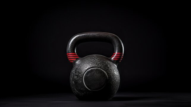 Kettlebell on a dark background: a fitness and strength training concept