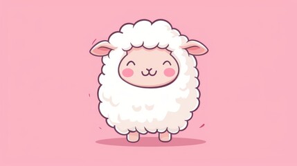  a sheep with a pink background and a pink background with a pink background and a white sheep with a pink background and a pink background with a.