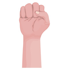 human hand fist for Sign language of strength or threat.  vector illustration. Eps 10. 