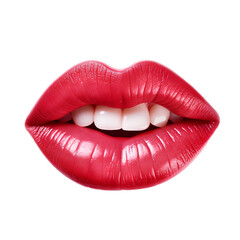 Red lips isolated on white background