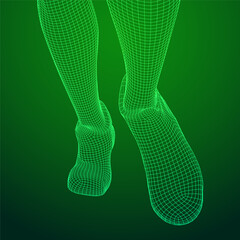 Running legs with sport shoes go