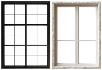 A modern black and white transparent window