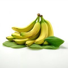 Banana with slice on white background