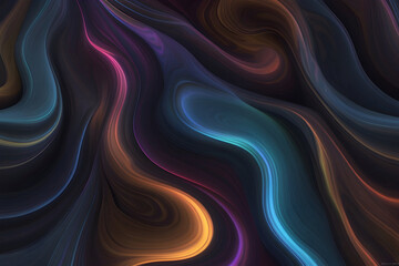 Fototapeta premium Holographic Curved Light Stream Wallpaper or Background Generative AI