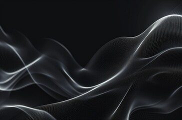 Elegant Abstract Wavy Lines on Black Background