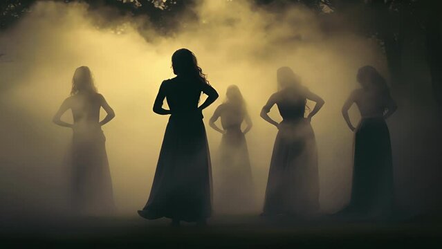 Like magic, the dancers seem to materialize out of the hazy clouds of smoke.