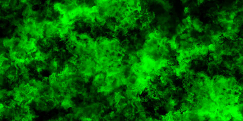 Abstract background with Scary Green and black horror background. Green painted powder explosion. Bright Blue space nebula . Green & Black color old concrete wall for background.