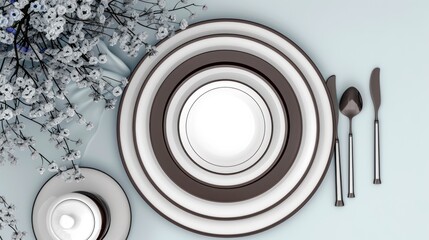  a close up of a plate with spoons and a plate with spoons and a plate with spoons.