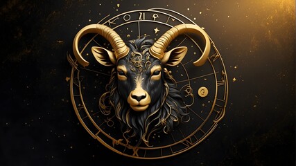 Zodiac sign Capricorn 00. Illustration. Created with Generative AI