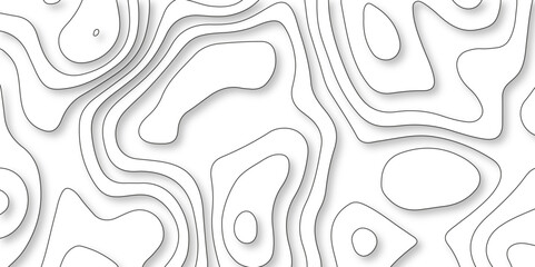 white papercut, seamless pattern with waves. white paper cut white background. abstract realistic papercut decoration textured with wavy layers and shadow. topographic contour map