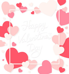 Valentine's Day illustration with heart frame and lettering