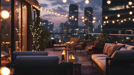 Urban Rooftop Party Elegance, generative ai