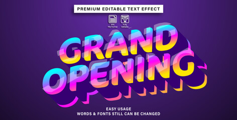 Editable text or font effect grand opening style