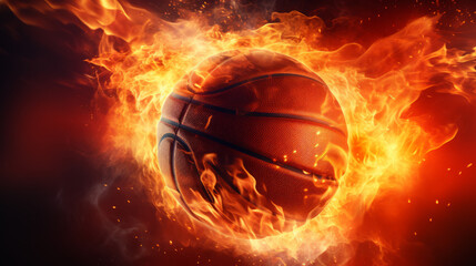 Flaming Basketball on Fire Concept