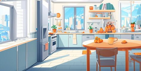 kitchen and room, image clean solid color cute