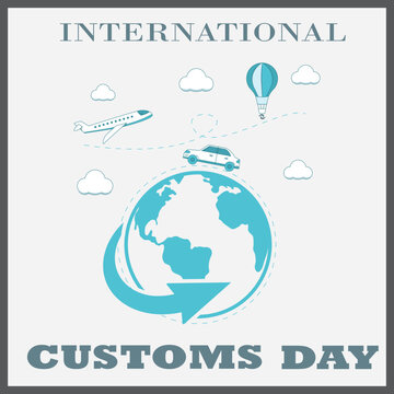 International Customs Day poster, Banner, sign, symbol, icon, or logo design.