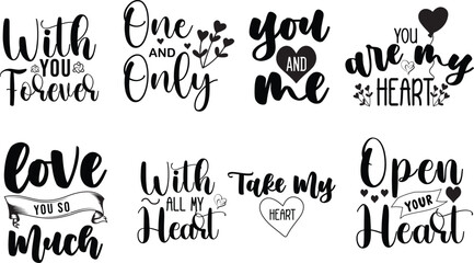 Love Quotes lettering Bundle, 
 Love  Quotes Bundle