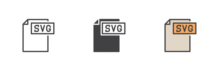 SVG file different style icon set