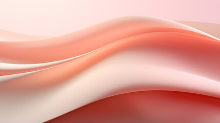 Sleek coral pink wave design for modern decor. AI generated.