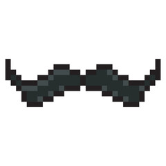 Moustache with pixel art design