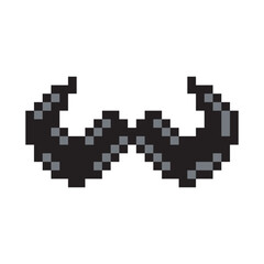 Moustache with pixel art design