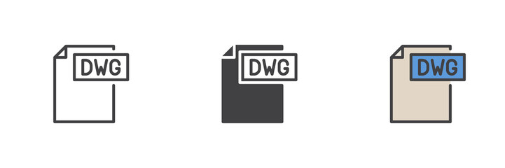 DWG file different style icon set