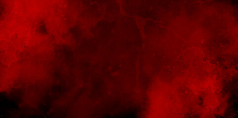 vintage dirty wall cracked Scary Red and black horror backdrop background. Dark grunge red concrete. Dark Red horror scary background. Dark red watercolor wall grunge texture concrete background. - obrazy, fototapety, plakaty