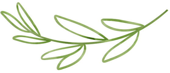 Bamboo leave watercolor © Natsicha