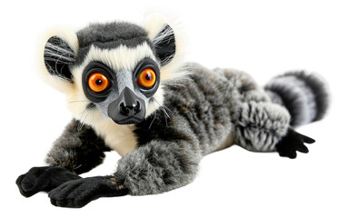 Lemur Doll On Transparent Background.
