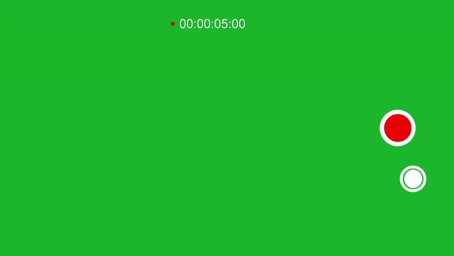 Horizontal overlay of recording screen. Smartphone camera screen during video shooting on a green background.