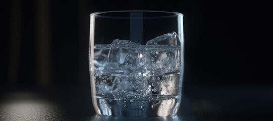 glass filled with ice cubes, cold, frozen 25