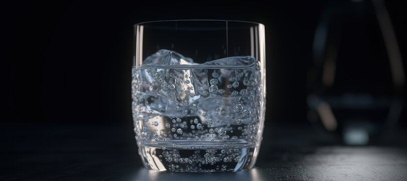 glass filled with ice cubes, cold, frozen 16