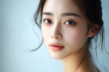 Naklejka premium アジア人女性の美容イメージ（スキンケア・ボディケア・エステサロン）, Generative AI