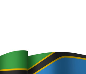 Tanzania flag element design national independence day banner ribbon png
