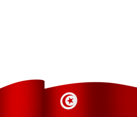 Tunisia flag element design national independence day banner ribbon png
