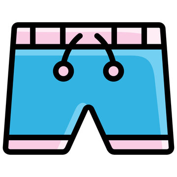 shorts icon illustration design with filled outline