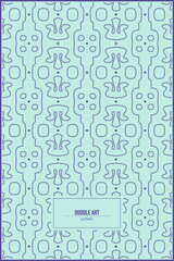 cute doodle art pattern with colorful background