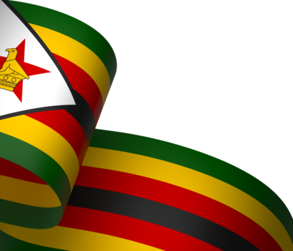 Zimbabwe flag element design national independence day banner ribbon png
