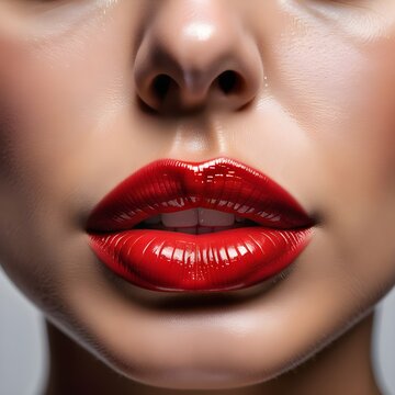 A close-up shot of a red woman’s lips