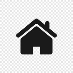 house shape with black color and transparent background