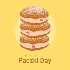 happy paczki day poster template vector stock