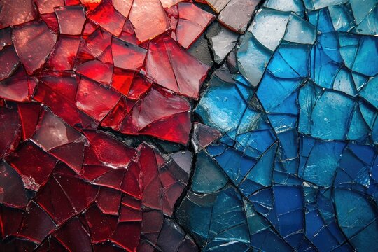 Broken glass illustration background. Generative AI